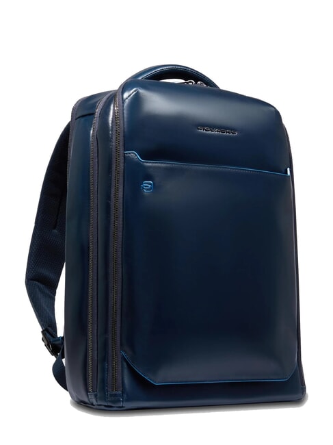 BLUE SQUARE Plecak sk&oacute;rzany z funkcją szybkiego sprawdzania na laptopa 15,6" niebieski - Plecaki na laptopa do pracy