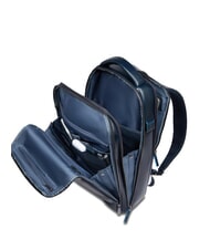 PIQUADRO BLUE SQUARE Plecak sk&oacute;rzany z funkcją szybkiego sprawdzania na laptopa 15,6" niebieski - Plecaki na laptopa do pracy - 5