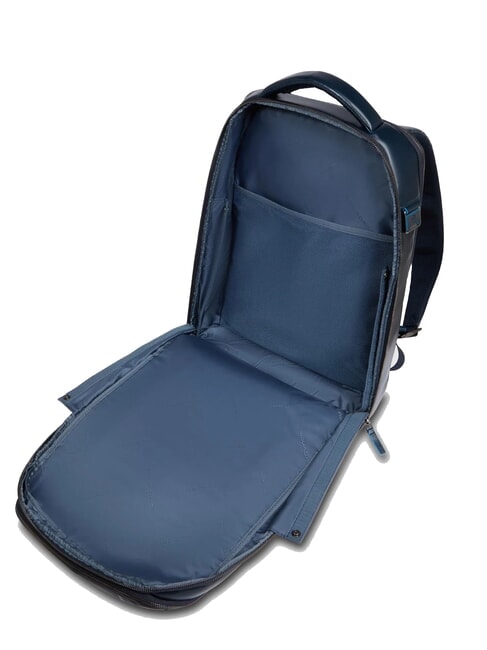 BLUE SQUARE Plecak sk&oacute;rzany z funkcją szybkiego sprawdzania na laptopa 15,6" niebieski - Plecaki na laptopa do pracy