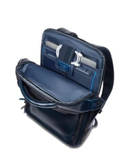 PIQUADRO BLUE SQUARE Plecak sk&oacute;rzany z funkcją szybkiego sprawdzania na laptopa 15,6" niebieski - Plecaki na laptopa do pracy - 7
