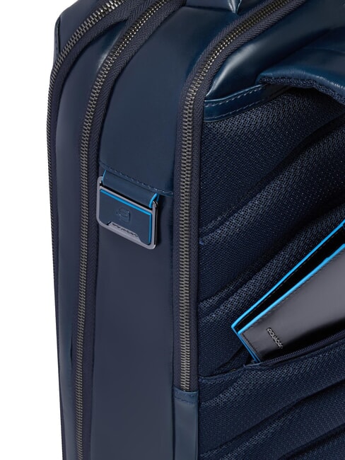 BLUE SQUARE Plecak sk&oacute;rzany z funkcją szybkiego sprawdzania na laptopa 15,6" niebieski - Plecaki na laptopa do pracy