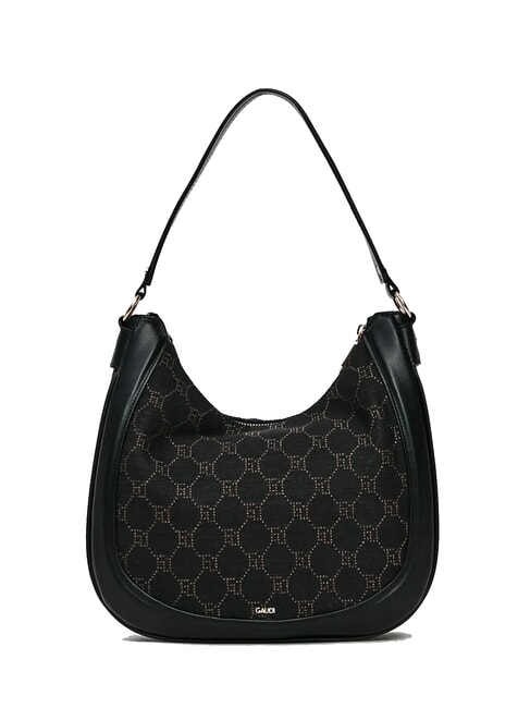 NEW DIAZ Torba typu hobo z logo żakardowym CZARNY - Torby damskie