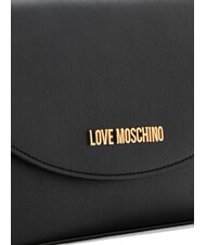 LOVE MOSCHINO CHUNKY TAB Torba z klapą i paskiem na ramię Czarny - Torby damskie - 3