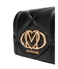 LOVE MOSCHINO EMBOSSED Mała torba na ramię Czarny - Torby damskie - 4