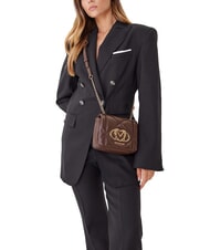 LOVE MOSCHINO EMBOSSED Mała torba na ramię czekolada - Torby damskie - 5