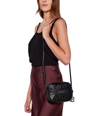 ARMANI EXCHANGE LIZ PEBBLE Torba na aparat z wytłoczonym logo czarny - Torby damskie - 5