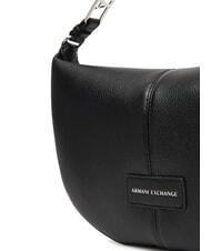 ARMANI EXCHANGE LIZ PEBBLE Średniej wielkości torba typu hobo na ramię czarny - Torby damskie - 3