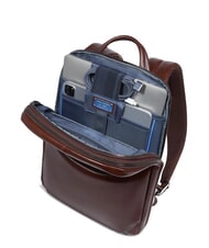 PIQUADRO BLUE SQUARE Plecak na laptopa 14" ze sk&oacute;ry MAHOŃ - Plecaki na laptopa do pracy - 6
