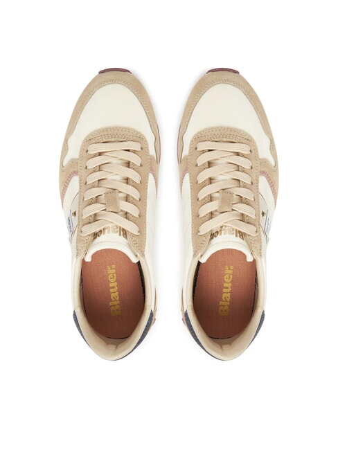 MILLEN  Damskie trampki kremowy/malinowy - Buty damskie
