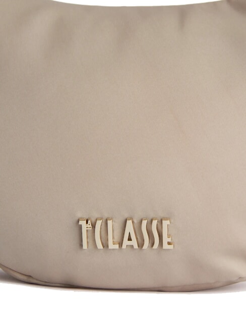 PUFFY NYLON Mała torebka na ramię w kształcie p&oacute;łksiężyca szarobrązowy - Torby damskie