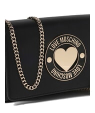 LOVE MOSCHINO SMART DAILY Kopert&oacute;wka z metalowym paskiem na ramię Czarny - Torby damskie - 3