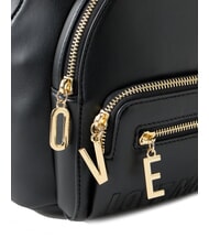 LOVE MOSCHINO ZIPLINE Okrągły plecak z kieszenią Czarny - Torby damskie - 4
