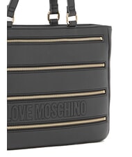 LOVE MOSCHINO ZIPLINE Torba na zakupy na ramię Czarny - Torby damskie - 3
