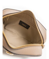 FURLA GARDENIA Torba na aparat fotograficzny ze sk&oacute;ry z nadrukiem keria odcienie szarości i koniaku - Torby damskie - 4