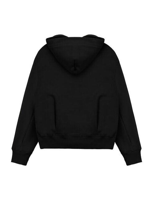 STUNNING Bluza z zamkiem błyskawicznym, kapturem i zakładkami czarny - Bluzy damskie