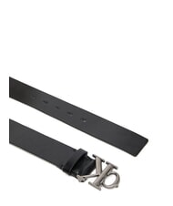 CALVIN KLEIN CK HARDWARE Pasek sk&oacute;rzany czarny/srebrny antyczny - Paski - 2
