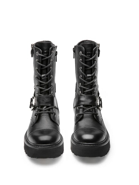 SLASH 4585 Sk&oacute;rzane botki z klamrami czarny - Buty damskie