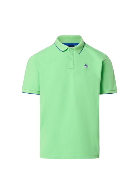 COLLAR STRIPED Koszulka polo bawełniana z kr&oacute;tkim rękawem letnia zieleń - Polo męskie