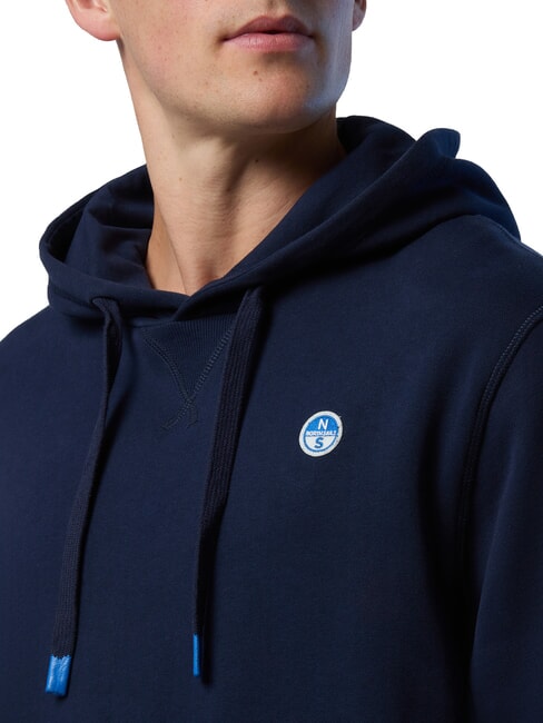 ROUND LOGO Bluza z kapturem bawełniana granatowy - Bluzy męskie