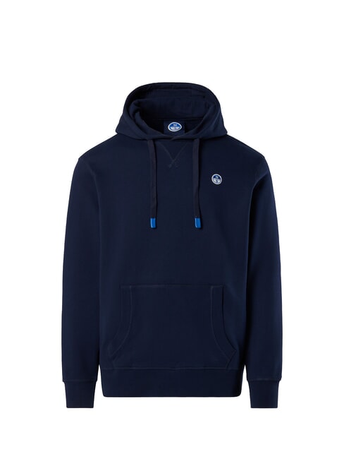 ROUND LOGO Bluza z kapturem bawełniana granatowy - Bluzy męskie