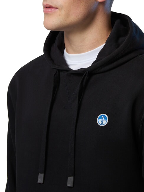 ROUND LOGO Bluza z kapturem bawełniana czarny - Bluzy męskie