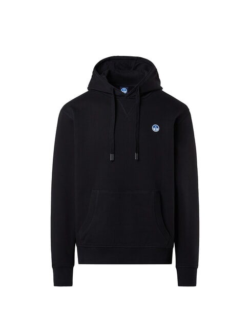 ROUND LOGO Bluza z kapturem bawełniana czarny - Bluzy męskie