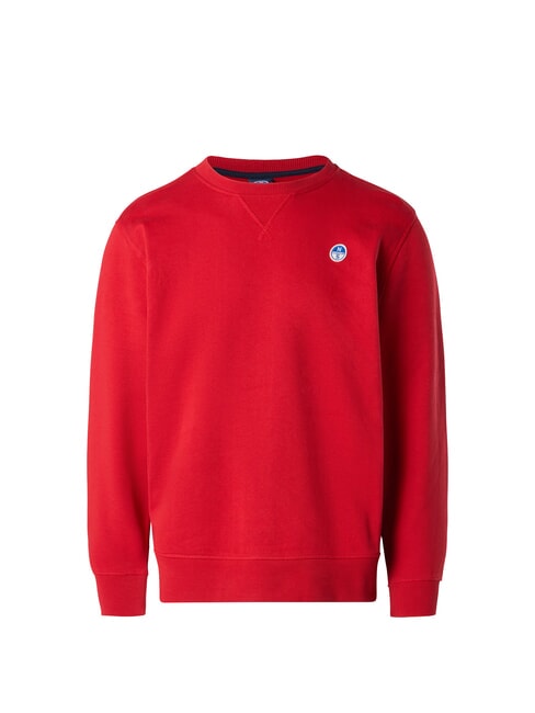 ROUND LOGO Bluza bawełniana z okrągłym dekoltem czerwona lawa - Bluzy męskie