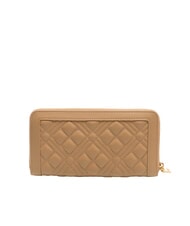 LOVE MOSCHINO QUILTED Duży portfel zapinany na zamek beżowy - Portfele damskie - 3