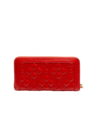 LOVE MOSCHINO QUILTED Duży portfel zapinany na zamek CZERWONY - Portfele damskie - 3