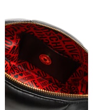 LOVE MOSCHINO PUFFY LOGO Mała torebka na ramię w kształcie serca czarny/czerwony/czarny - Torby damskie - 5