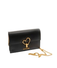 LOVE MOSCHINO SMART DAILY Kopert&oacute;wka z łańcuszkowym paskiem na ramię Czarny - Torby damskie - 2