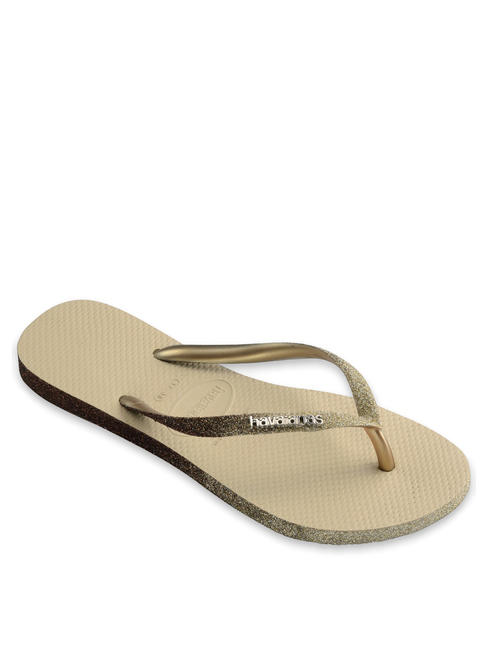 SLIM SPARKLE Klapki PIASEK/SZARY - Buty damskie