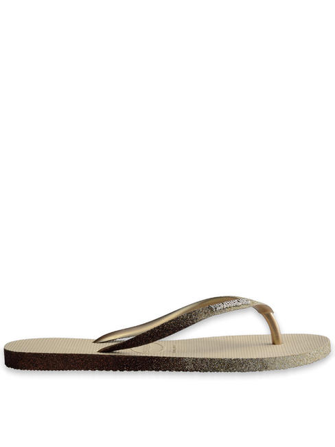 SLIM SPARKLE Klapki PIASEK/SZARY - Buty damskie
