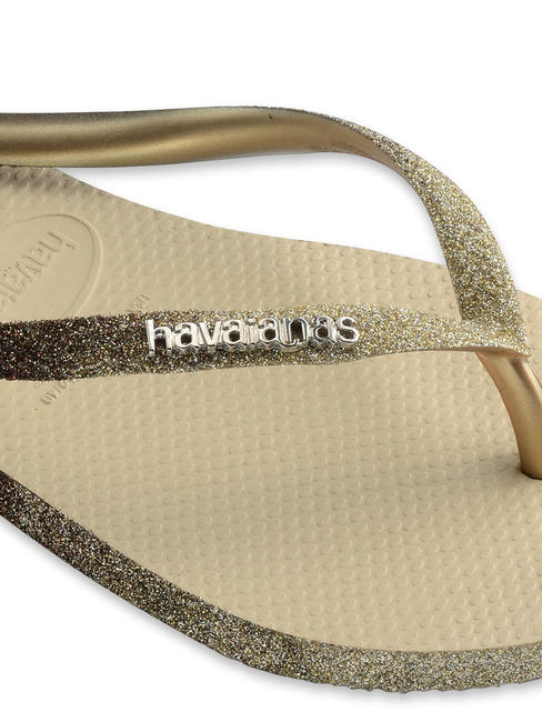 SLIM SPARKLE Klapki PIASEK/SZARY - Buty damskie