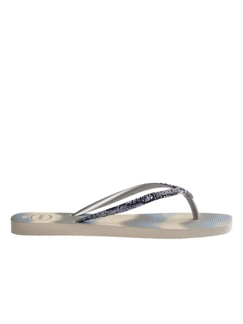 STYLESLIM SQUARE GLITTER Klapki kwadratowe beżowo-srebrny metaliczny - Buty damskie
