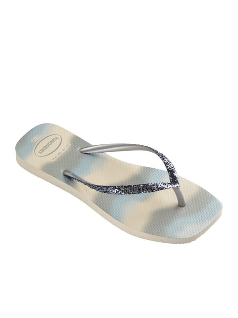 STYLESLIM SQUARE GLITTER Klapki kwadratowe beżowo-srebrny metaliczny - Buty damskie