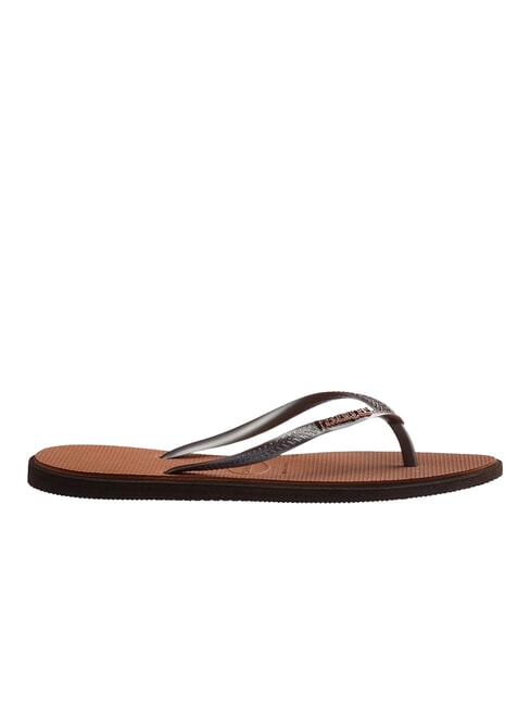 SLIM POINT Klapki ciemny brat - Buty damskie