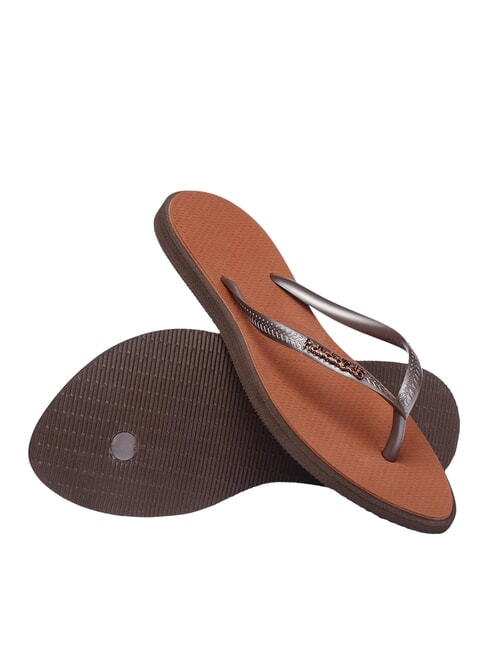 SLIM POINT Klapki ciemny brat - Buty damskie