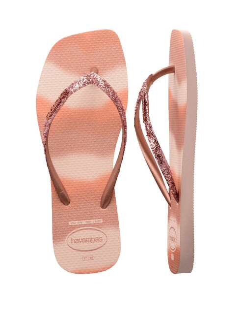 STYLESLIM SQUARE GLITTER Klapki kwadratowe balet r&oacute;żowy - Buty damskie