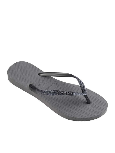 SLIM GLITTER II Klapki szary/grafitowy - Buty damskie