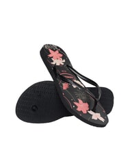 HAVAIANAS SLIM ORGANIC Klapki czarny/ciemny popielaty/jasny r&oacute;ż - Buty damskie - 3