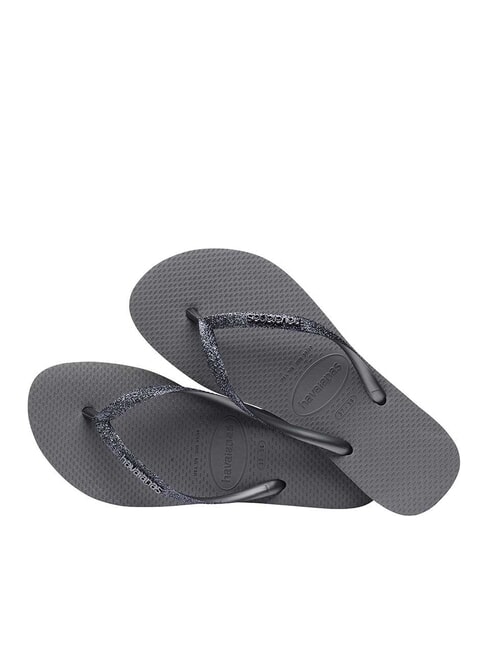 SLIM GLITTER II Klapki szary/grafitowy - Buty damskie