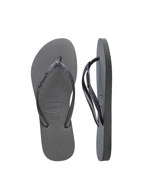 SLIM GLITTER II Klapki szary/grafitowy - Buty damskie