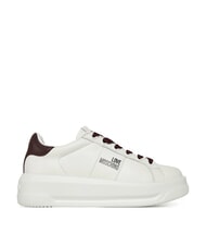 LOVE MOSCHINO ECLIPSE50 Sk&oacute;rzane trampki biały/bordowy - Buty damskie - 2