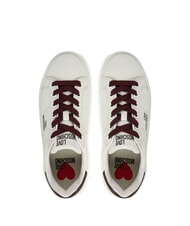 LOVE MOSCHINO ECLIPSE50 Sk&oacute;rzane trampki biały/bordowy - Buty damskie - 4