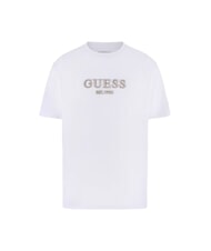 GUESS EMBROIDERY Koszulka bawełniana czysto biały - Koszulki męskie - 4