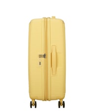 AMERICAN TOURISTER SOUNDBOX SPINNER W&oacute;zek średni, rozszerzalny pastelowy ż&oacute;łty - W&oacute;zki twarde - 4
