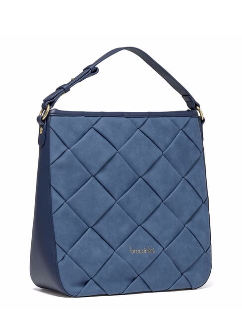 ICONS Torba na ramię typu hobo z paskiem na ramię niebieski - Torby damskie