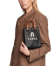 FURLA VARSITY STYLE Pionowa sk&oacute;rzana torba z paskiem na ramię czarny - Torby damskie - 5