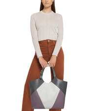 FURLA FLOW Torba na ramię ze sk&oacute;ry z nadrukiem pianka+aura+gleba - Torby damskie - 5